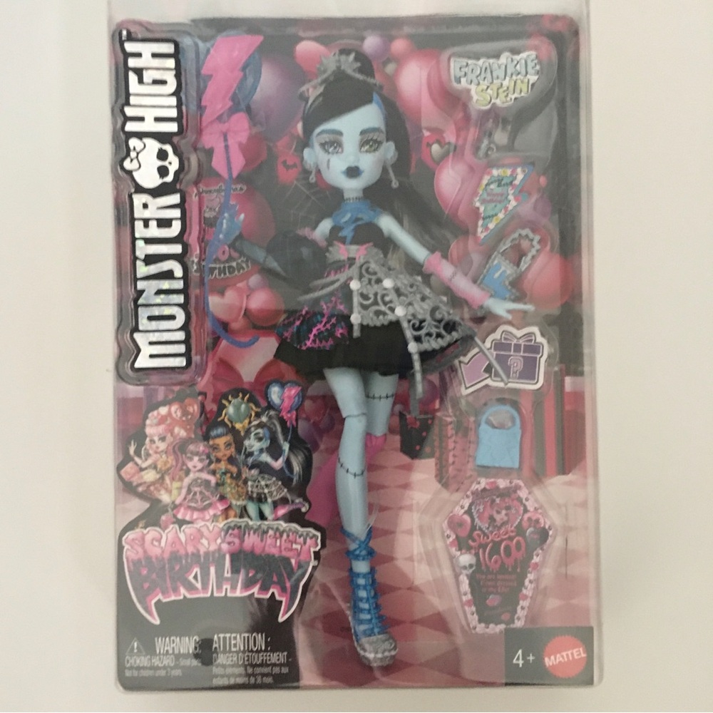NEW Monster High Fashion Doll Frankie Stein ScarySweet Birthday Age 4+ Mattel